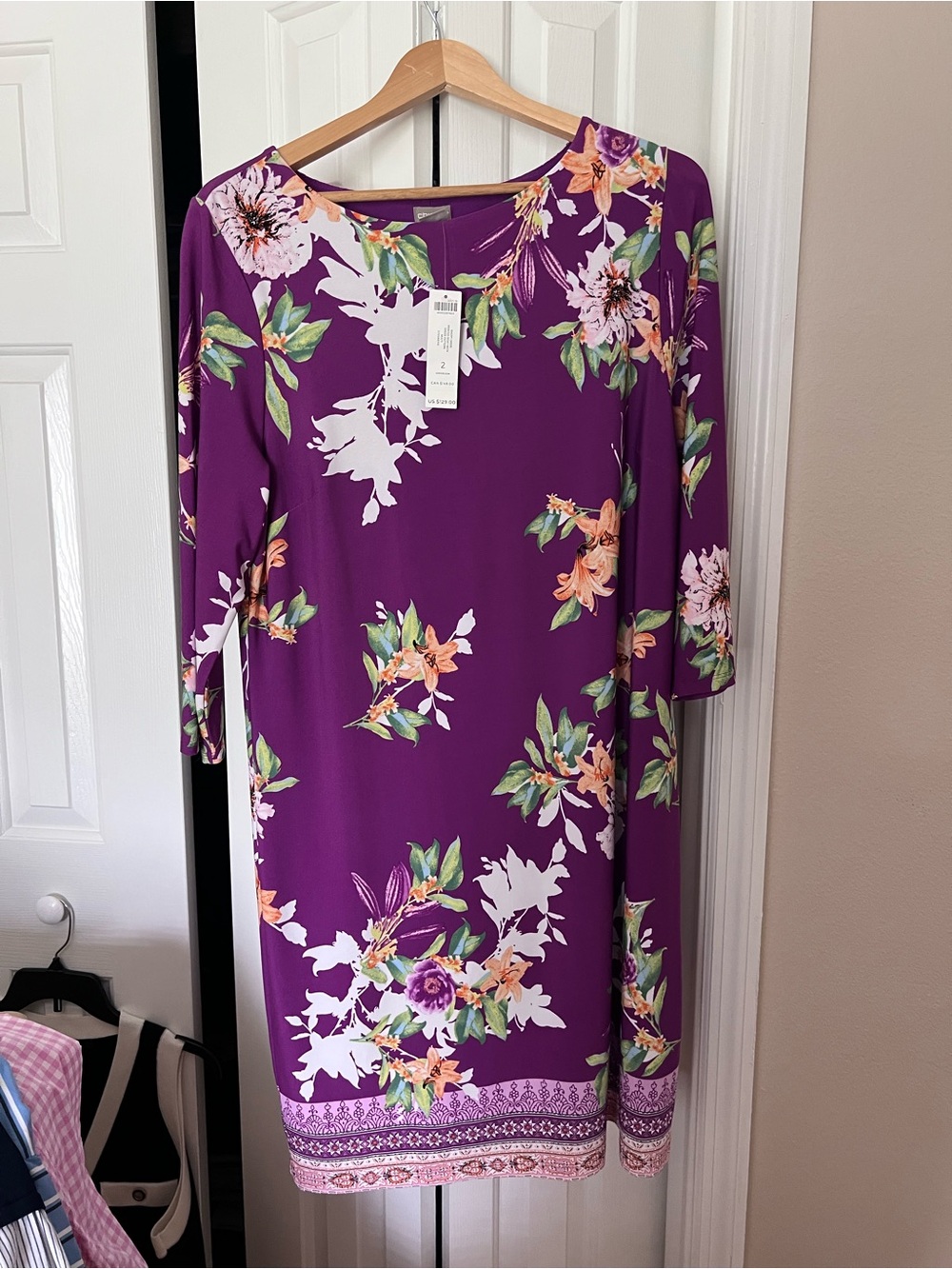 Chico's Purple Floral Midi Dress